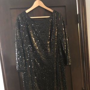 Knee length sequined dress
